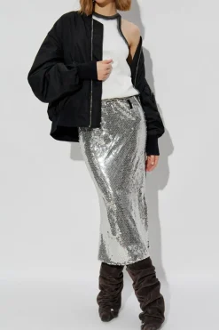 The Attico SILVER Dress with sequin skirt
