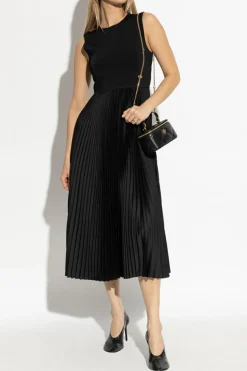 Theory BLACK Dress with pleated skirt