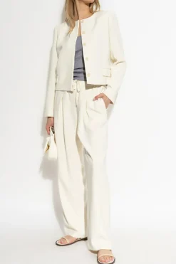 Theory cream Pleated pants