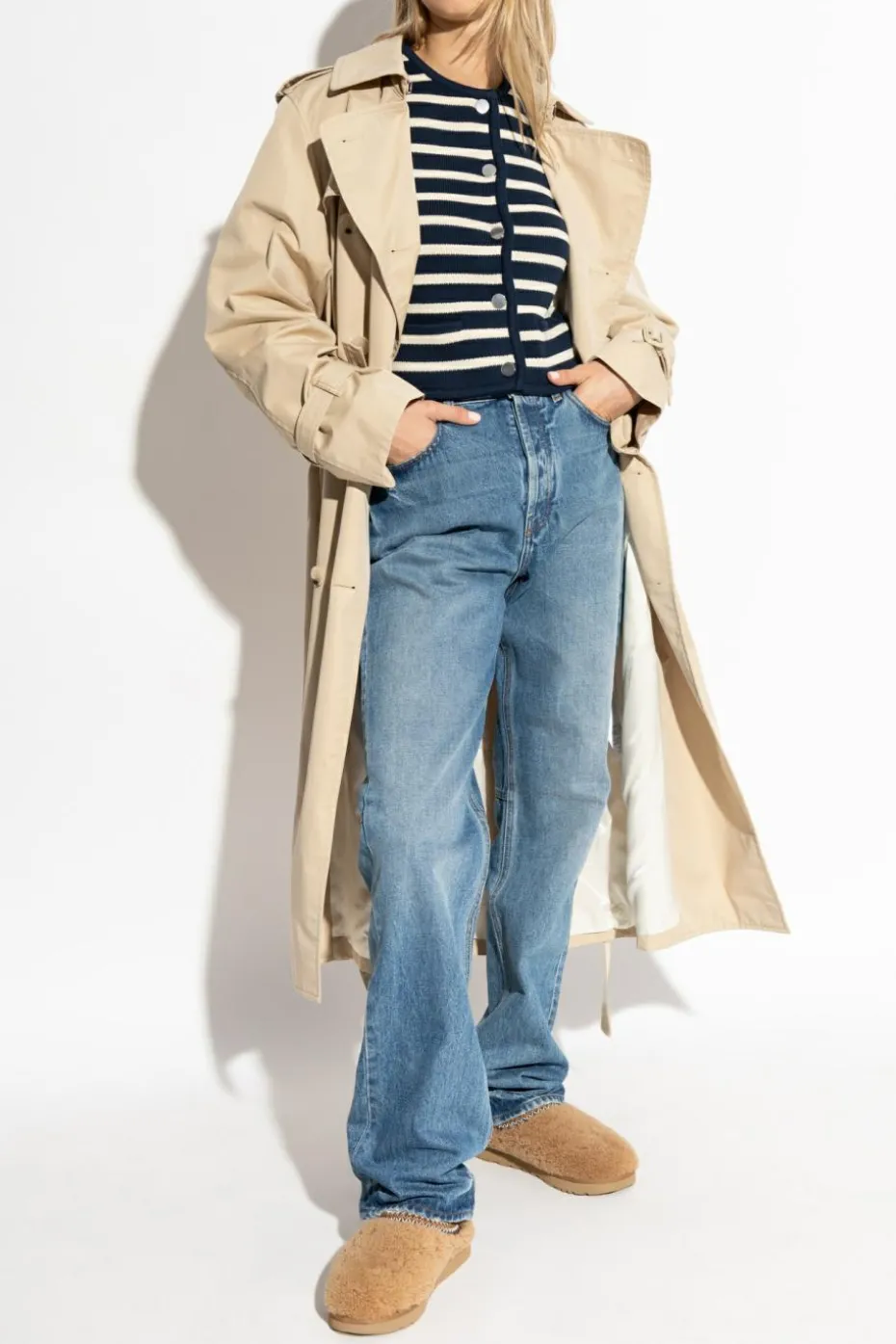 Theory NAVY BLUE Cardigan with stripe pattern