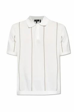 Theory WHITE Striped pattern polo