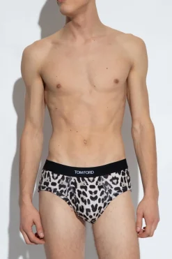 Tom Ford beige Briefs with animal motif