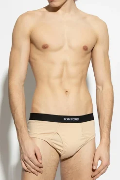 Tom Ford beige Cotton briefs with logo