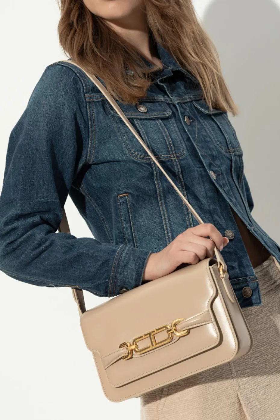 Tom Ford beige Leather shoulder bag