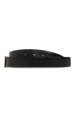Tom Ford BLACK Leather belt with logo