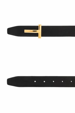 Tom Ford BLACK Leather belt with logo