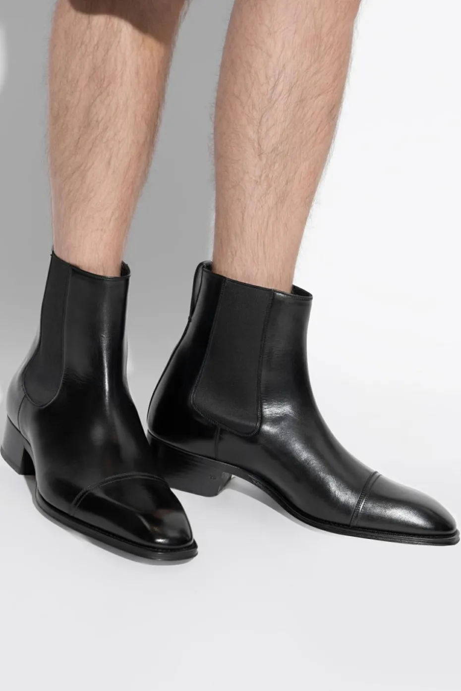 Tom Ford BLACK Leather Chelsea boots