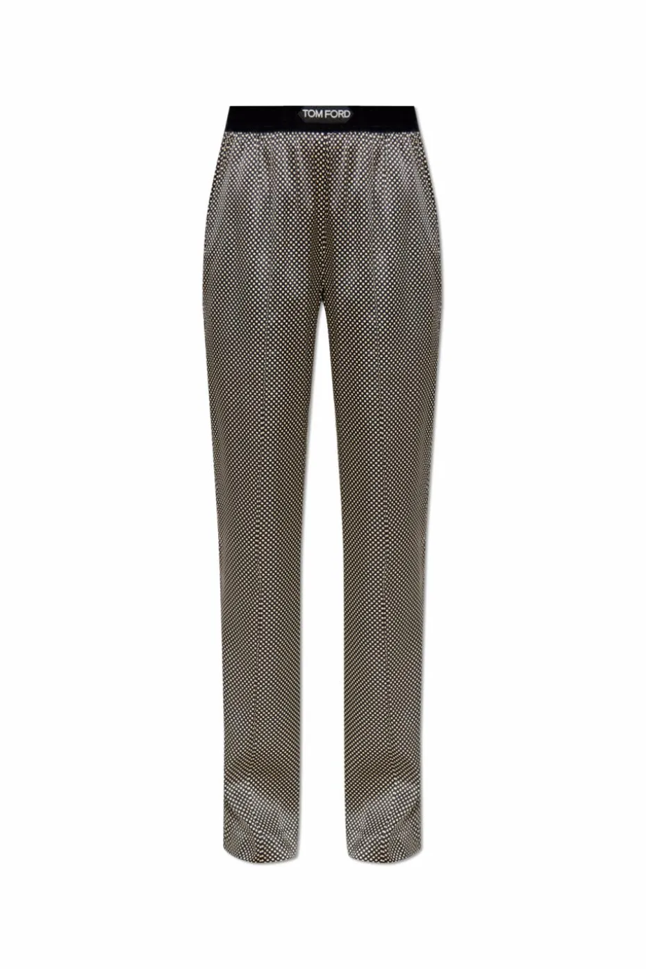 Tom Ford BLACK Silk pants with polka dot pattern