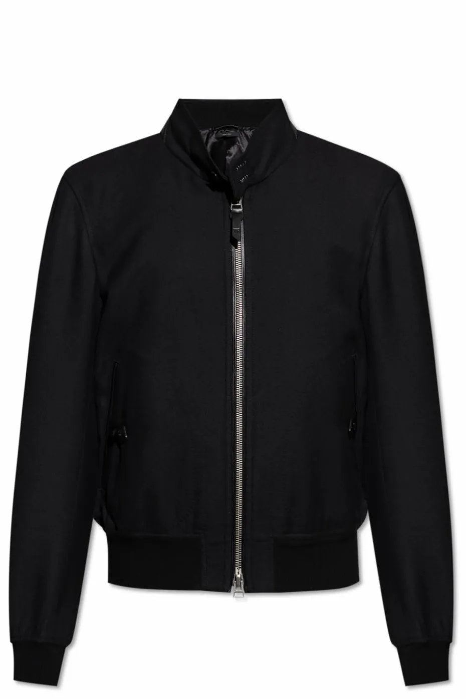 Tom Ford BLACK Wool jacket with stand-up collar