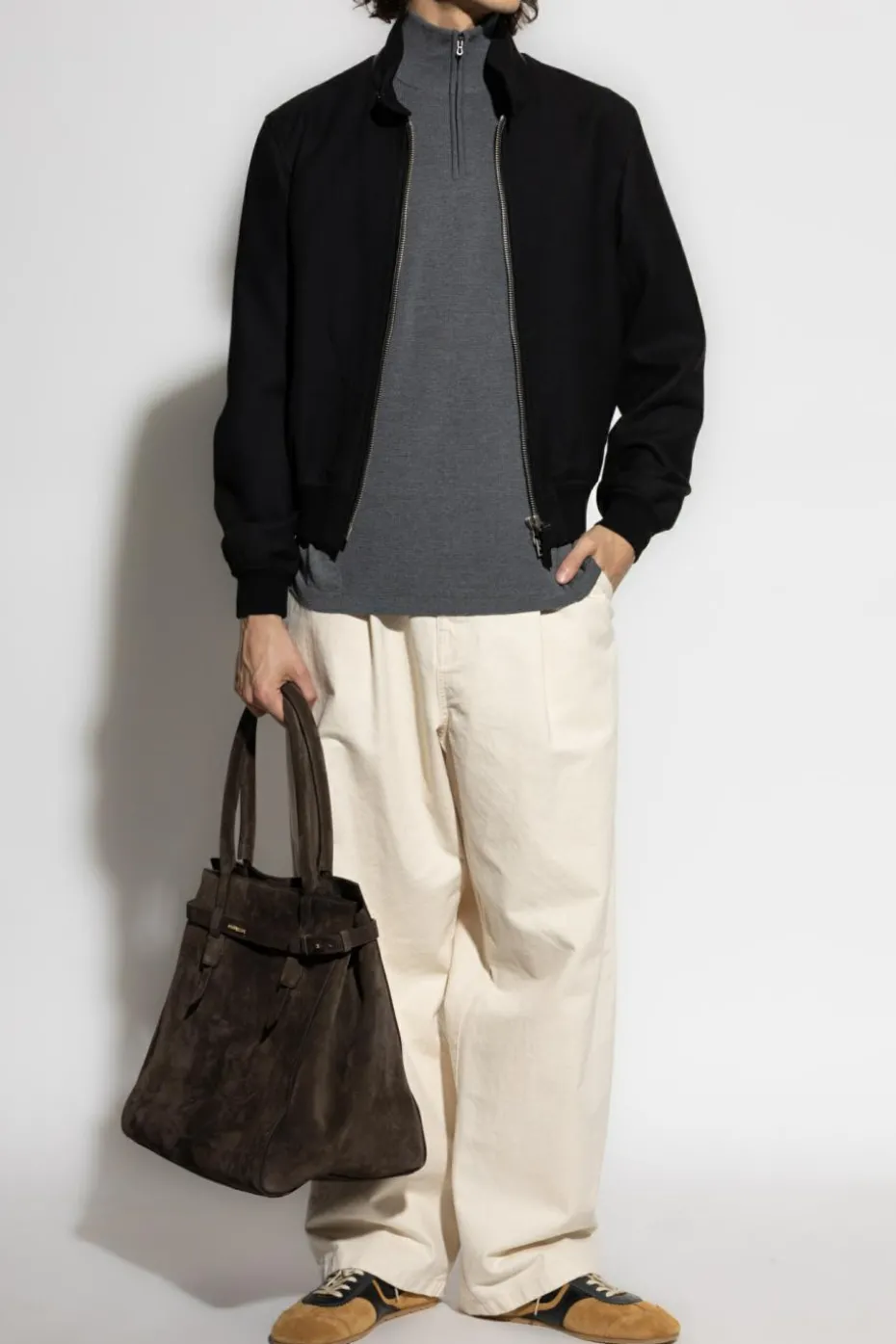 Tom Ford BLACK Wool jacket with stand-up collar