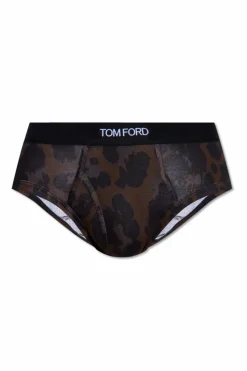 Tom Ford BROWN Briefs with animal motif