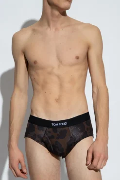 Tom Ford BROWN Briefs with animal motif