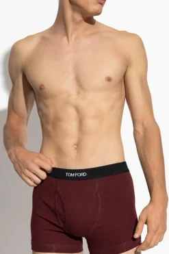 Tom Ford BURGUNDY Boxers with logo