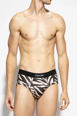 Tom Ford cream Briefs with logo