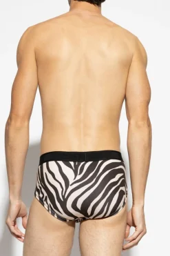 Tom Ford cream Briefs with logo