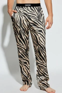 Tom Ford cream Silk lingerie trousers