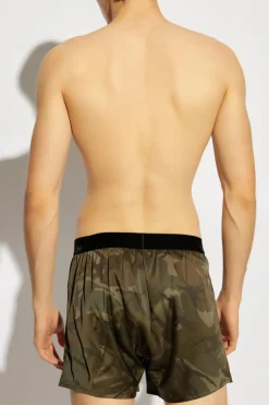 Tom Ford GREEN Satin boxers with logo