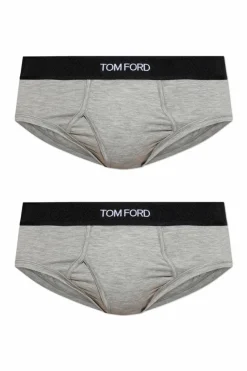 Tom Ford GREY Two-pack briefs with logo