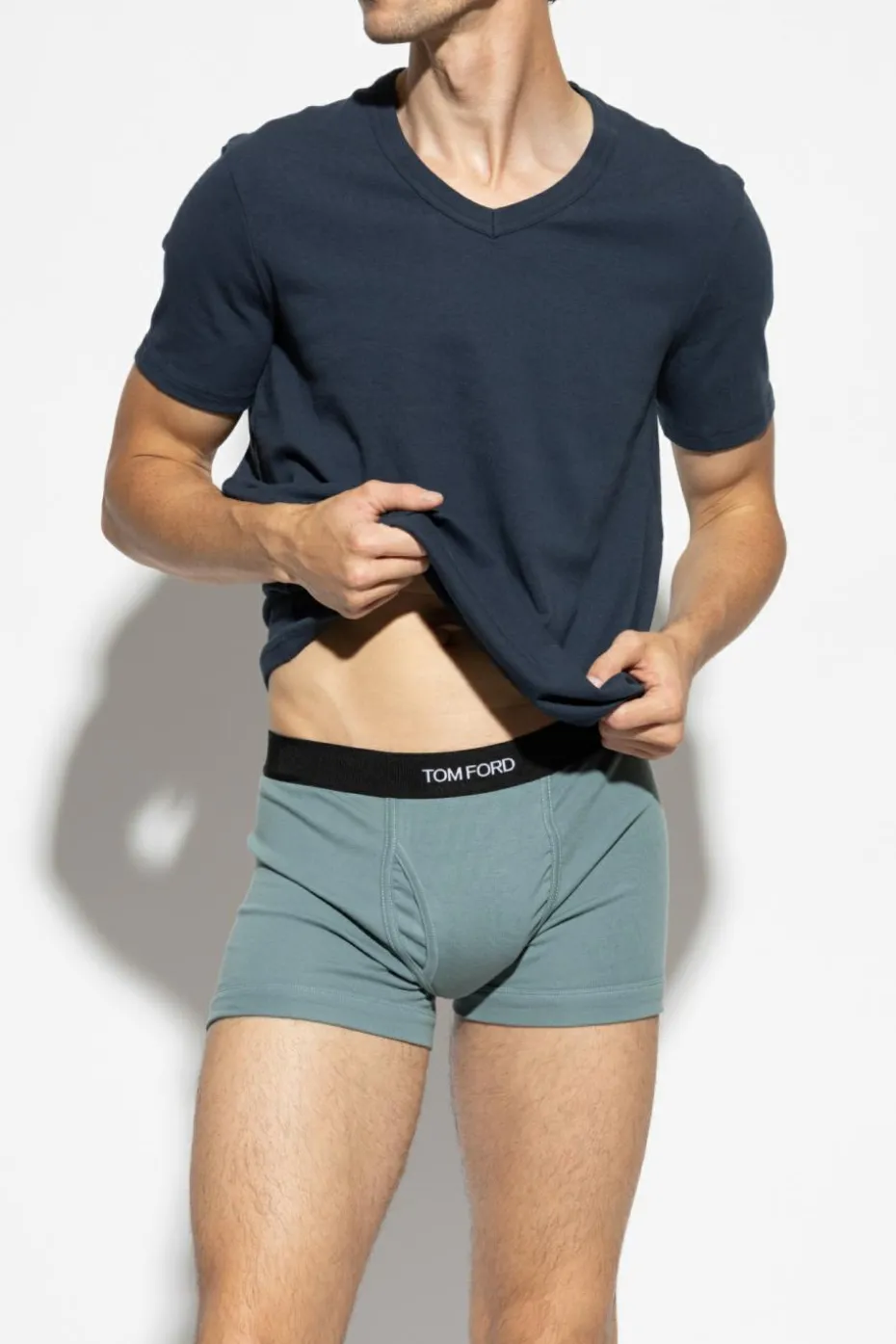 Tom Ford NAVY BLUE V-neck T-shirt