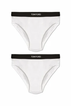 Tom Ford WHITE Two-pack of slip briefs with logo