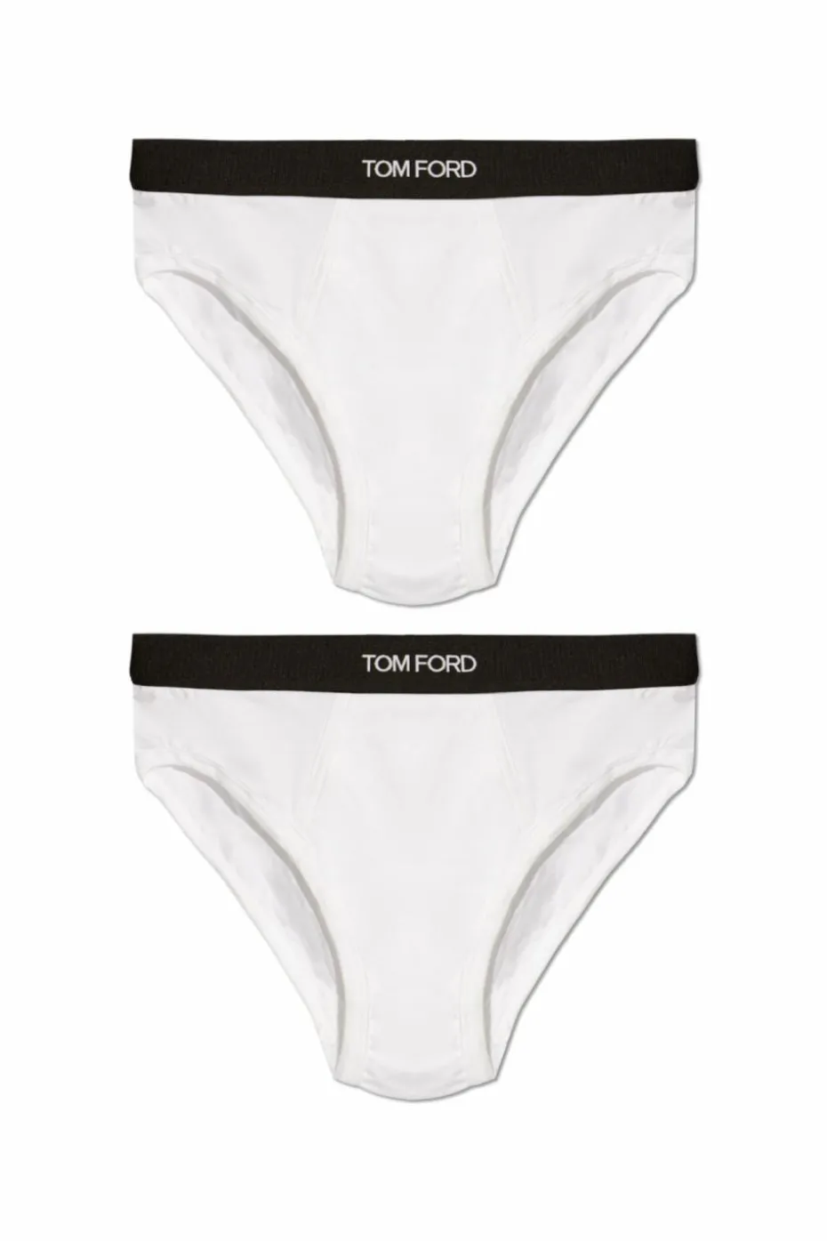 Tom Ford WHITE Two-pack of slip briefs with logo