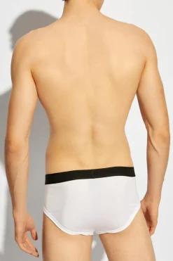Tom Ford WHITE Two-pack of slip briefs with logo