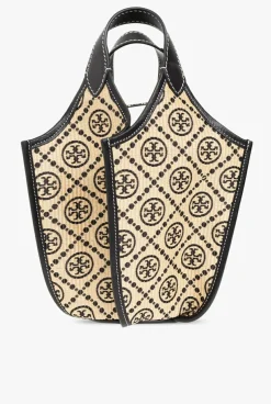 Tory Burch beige ‘Lampshade’ handbag with logo