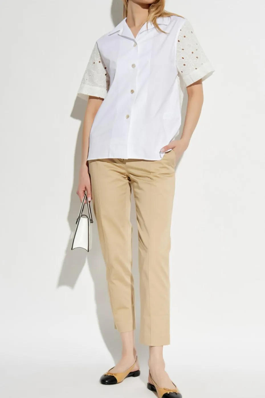 Tory Burch beige Pants with stitching on the legs