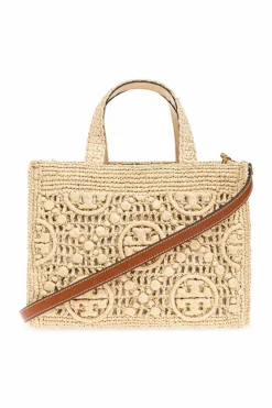 Tory Burch beige Shopper bag 'T Monogram'