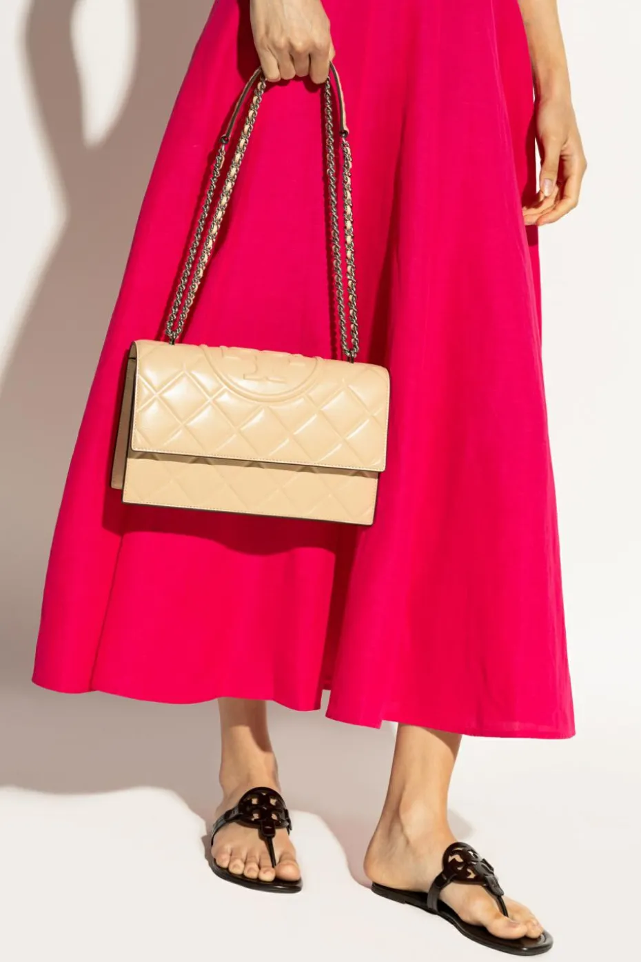 Tory Burch beige Shoulder bag `Fleming`