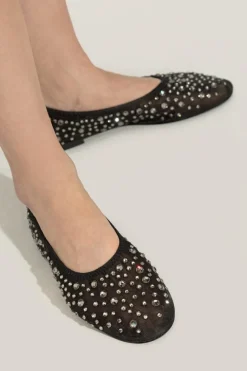 Tory Burch BLACK Ballet flats with shimmering crystals