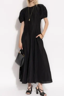 Tory Burch BLACK Dress with a round neckline