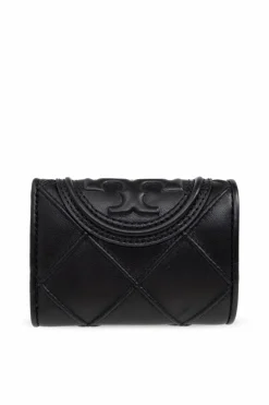 Tory Burch BLACK Leather wallet with logo