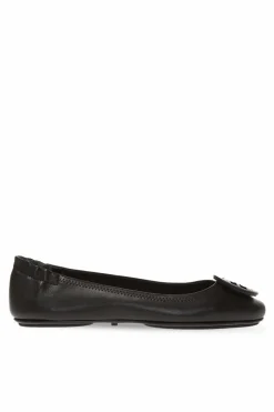 Tory Burch BLACK Leather ballet flats with logo