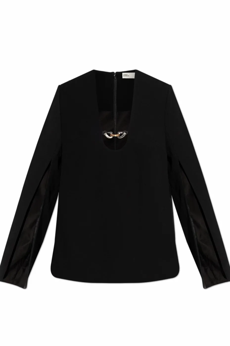 Tory Burch BLACK Long sleeve top with slit