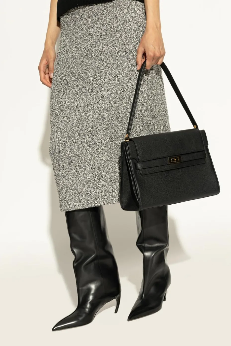 Tory Burch BLACK Shoulder bag `Lee Radziwill Large`
