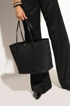 Tory Burch BLACK ‘T Monogram Zip’ shoulder bag
