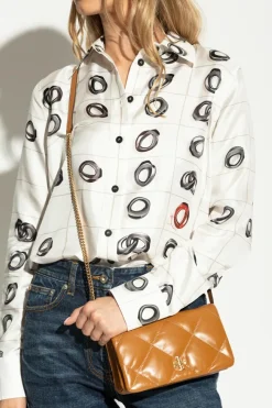 Tory Burch BROWN Kira wallet on a chain