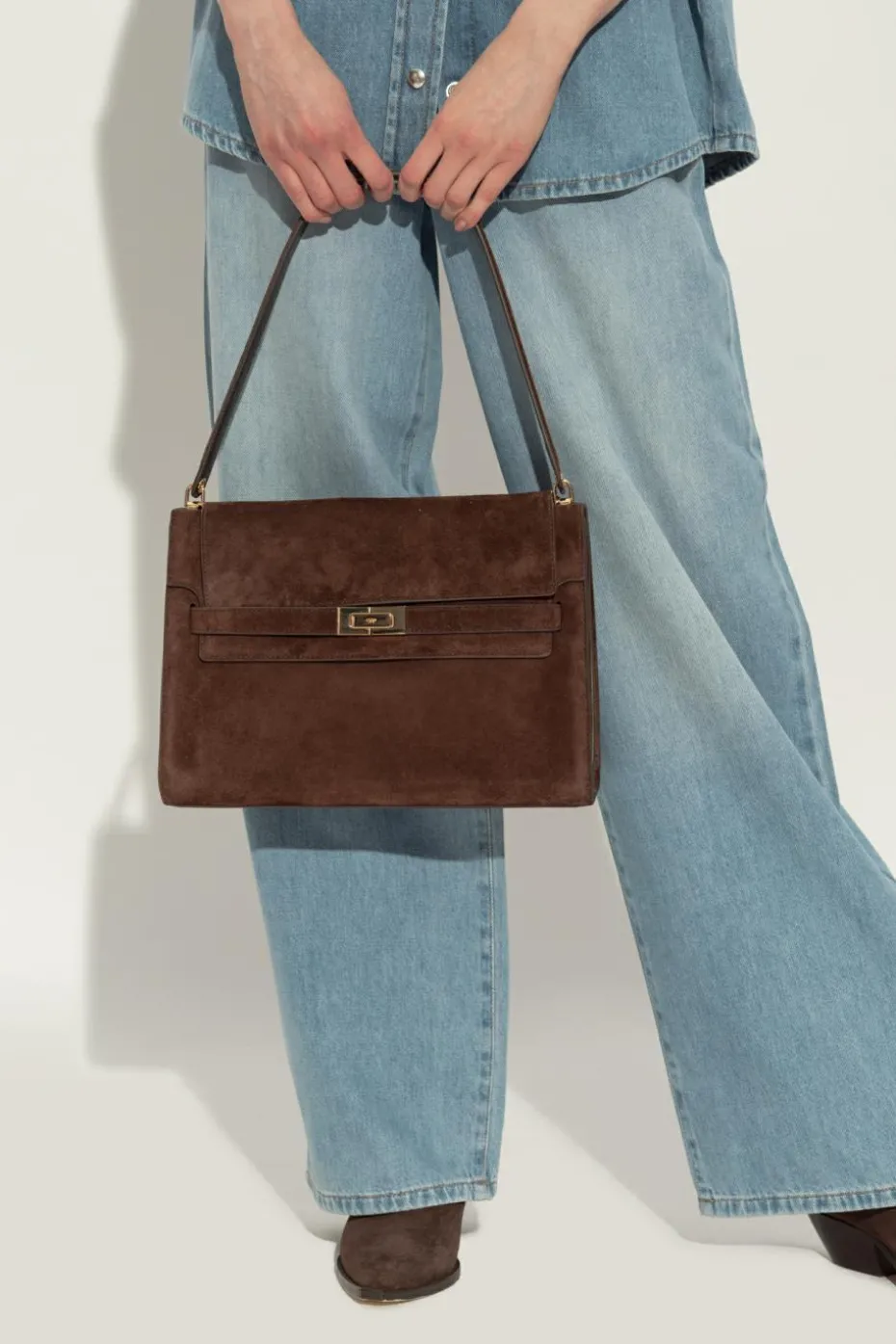 Tory Burch BROWN Shoulder bag `Lee Radziwill Large`