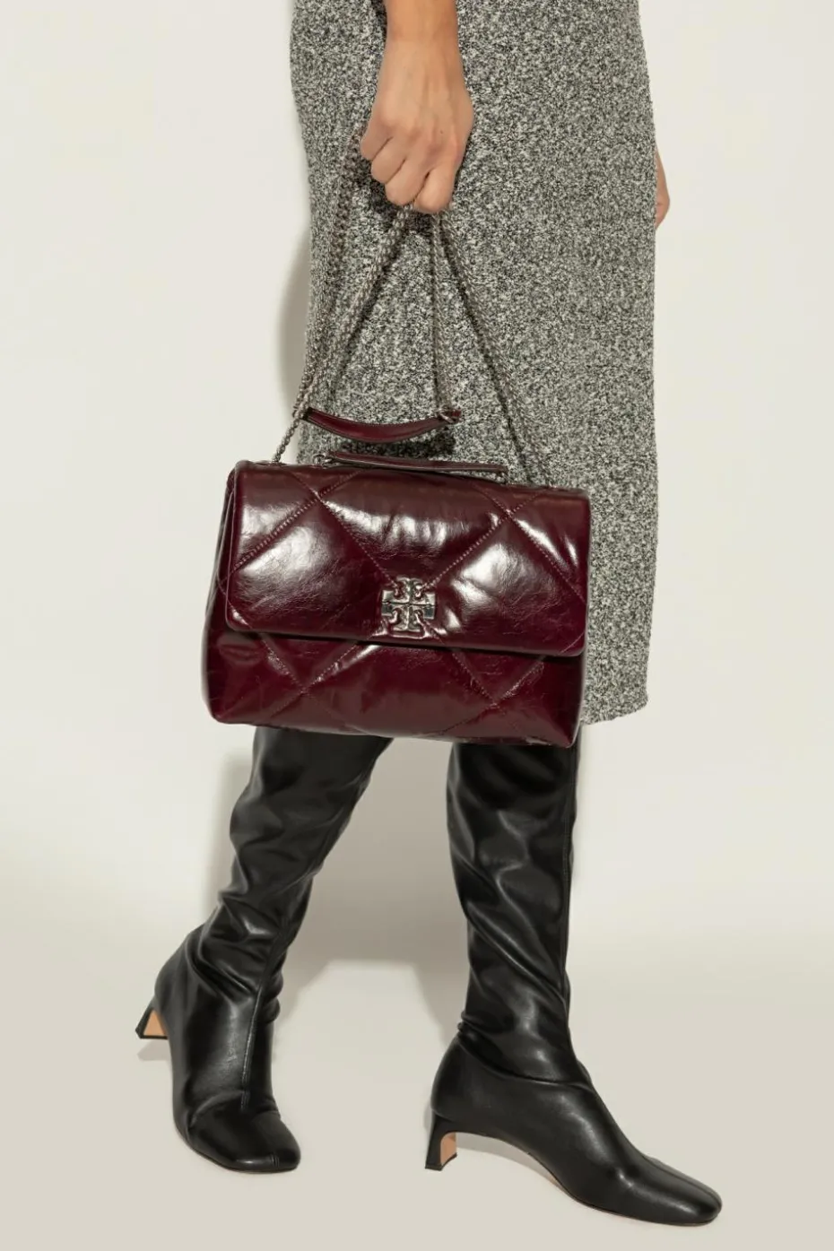 Tory Burch BURGUNDY Shoulder bag "Kira Diamond"