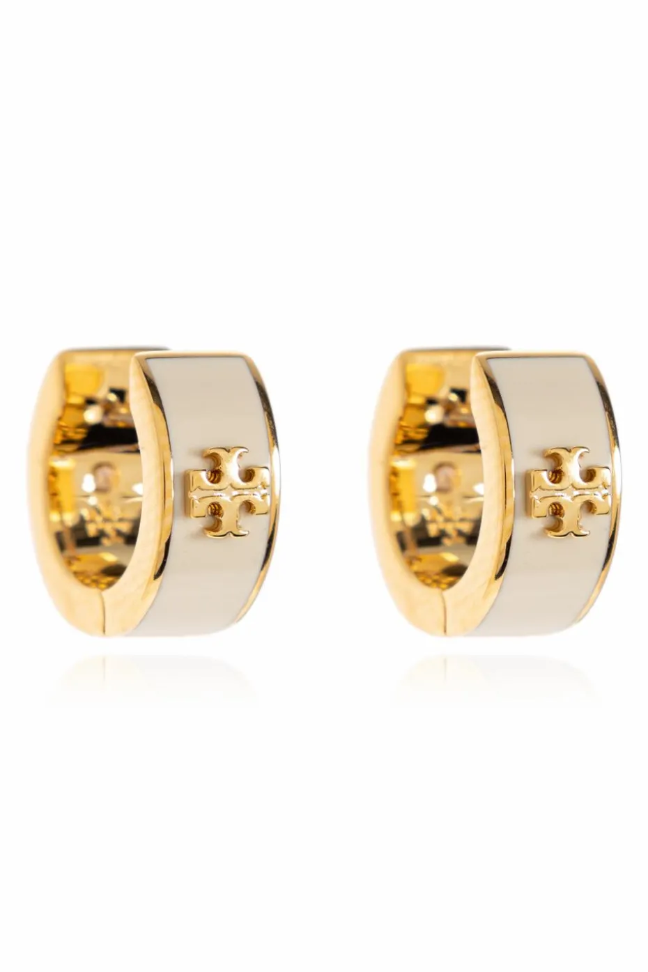 Tory Burch cream Earrings with logo