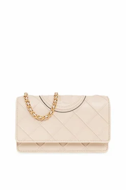 Tory Burch cream āFlemingā strapped wallet