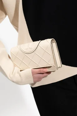 Tory Burch cream ‘Fleming’ strapped wallet