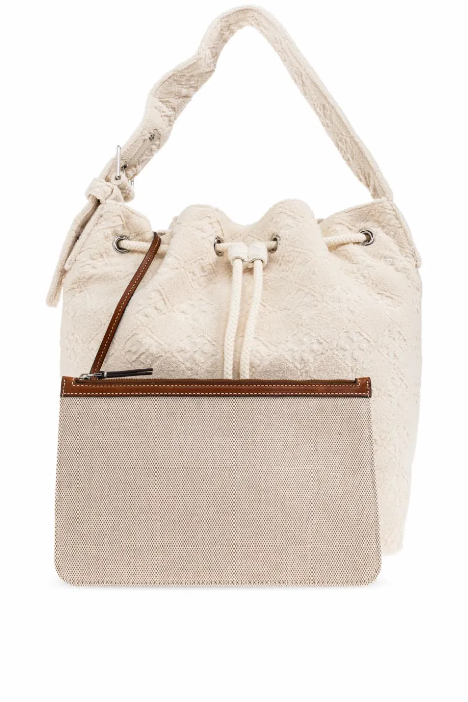Tory Burch cream Shoulder bag "T-Monogram Terry"