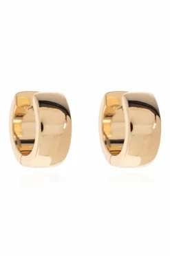 Tory Burch GOLD Brass earrings with logo