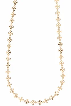 Tory Burch GOLD Brass necklace with logo