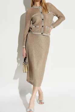 Tory Burch GOLD Button-up Cardigan
