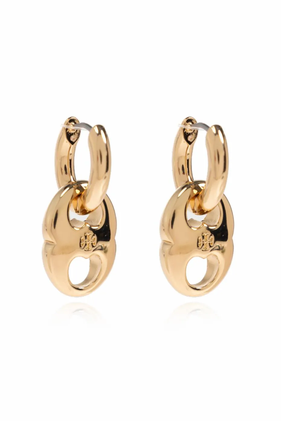 Tory Burch GOLD Earrings with engraved logo