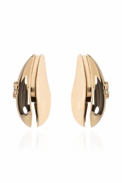 Tory Burch GOLD Earrings with embossed logo