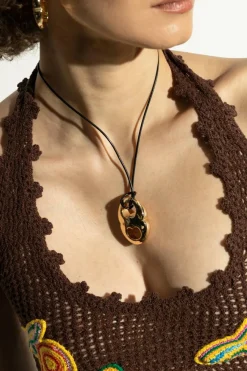 Tory Burch GOLD Leather necklace